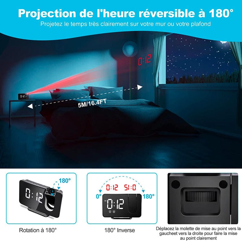 Réveil Projecteur - Radio FM