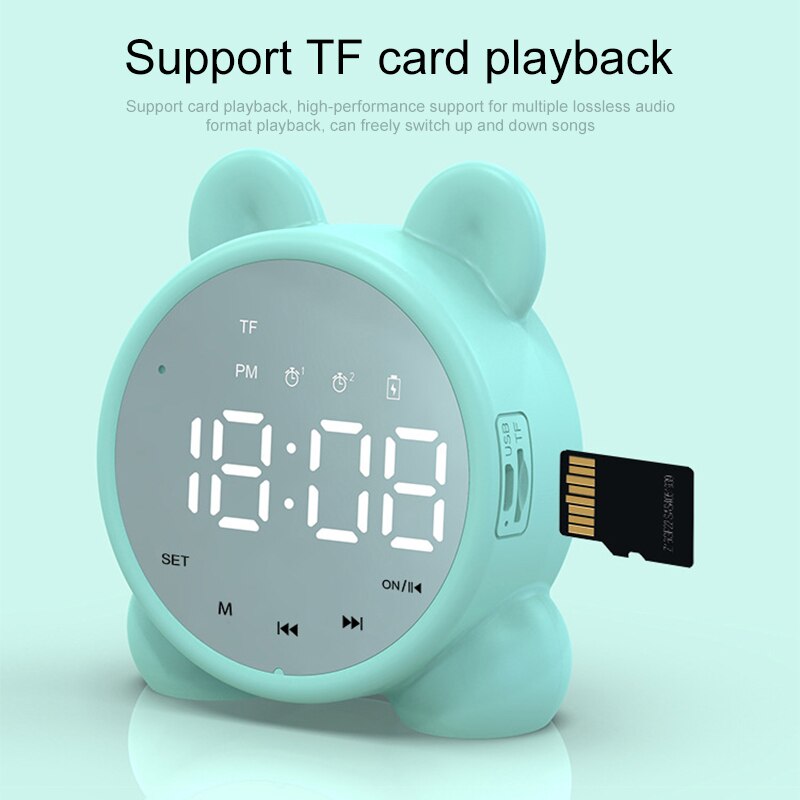 Adorable reloj despertador luminoso con forma de gato conectado