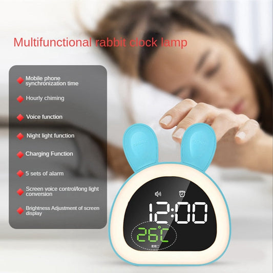 Réveil Lapin Numérique LED Muette - Dimensions de 15x12 CM-Reveilleur