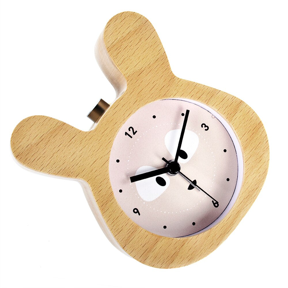 Wooden Rabbit Alarm Clock Needles Educational