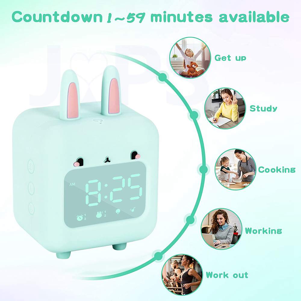 Cute Rabbit Children's Alarm Clock - Dimensions of 15x10 CM