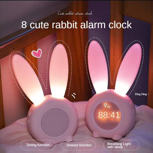 Réveil Lapin Veilleuse LED Rechargeable - Dimensions de 17.5x7.2 CM-Reveilleur