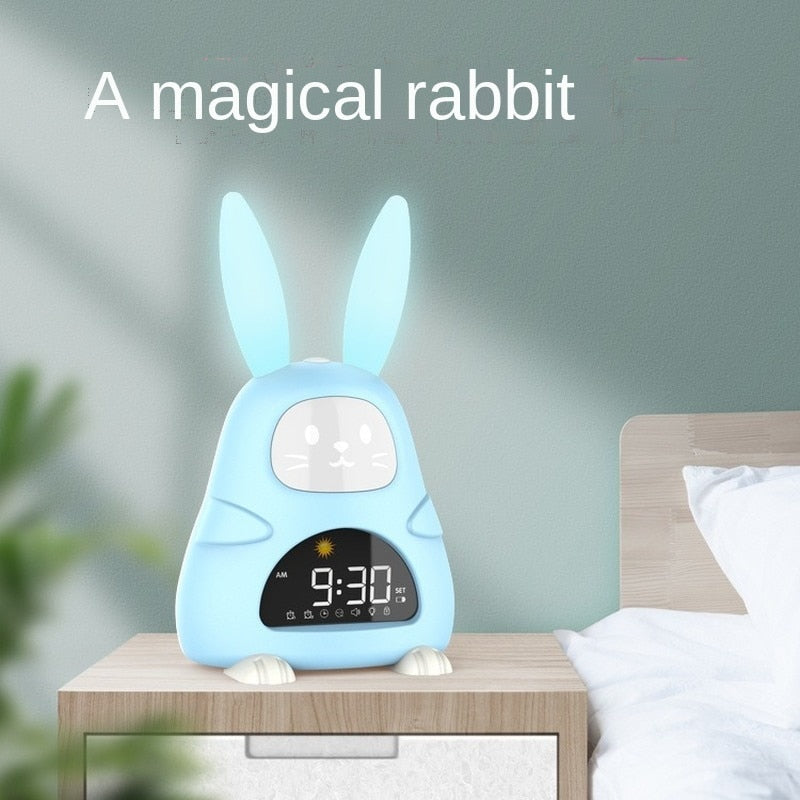 Réveil Lapin Numérique Veilleuse sept couleurs - Dimensions de 20x12 CM