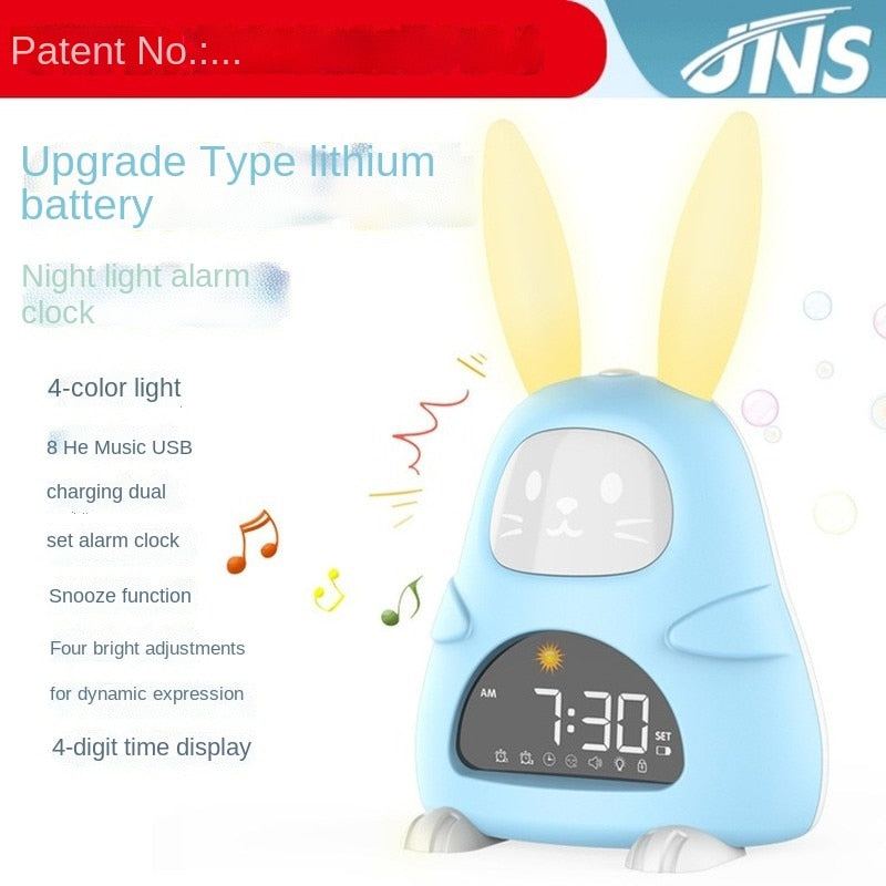 Réveil Lapin Numérique Veilleuse sept couleurs - Dimensions de 20x12 CM