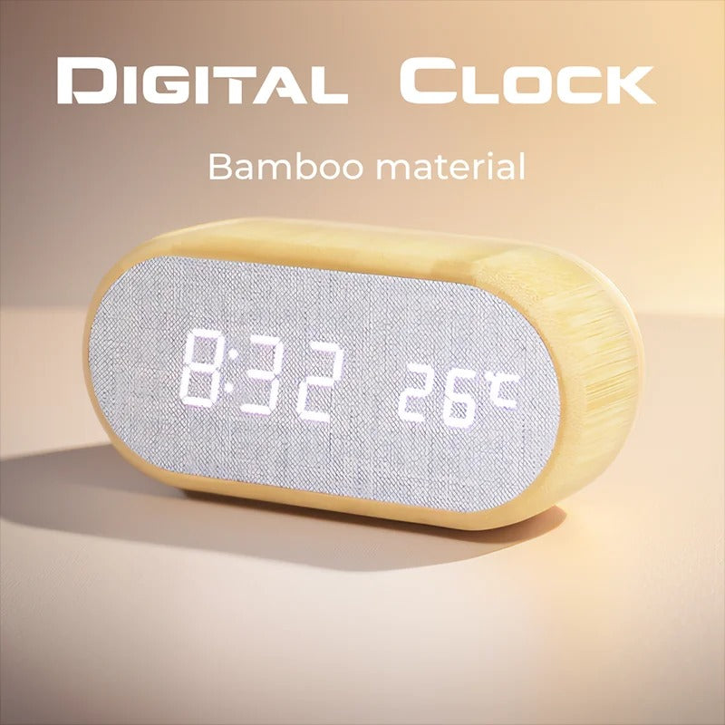 Cube Wood Alarm Clock (Bamboo)