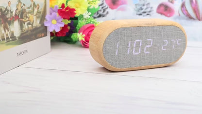 Cube Wood Alarm Clock (Bamboo)