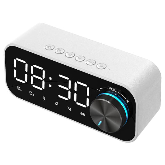 White bluetooth alarm clock radio