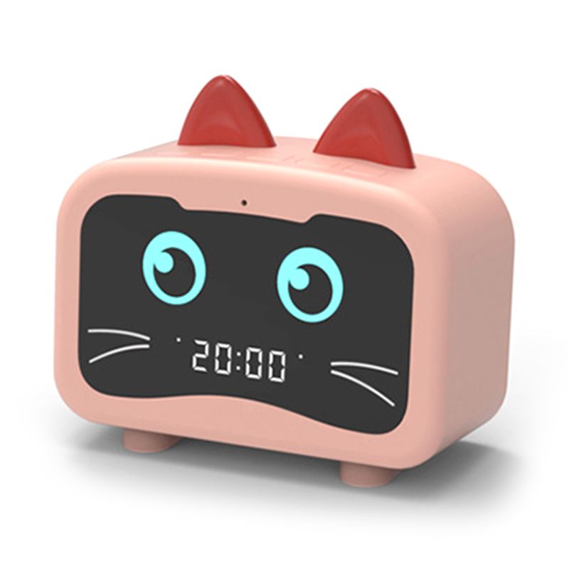 Pink bluetooth cat alarm clock