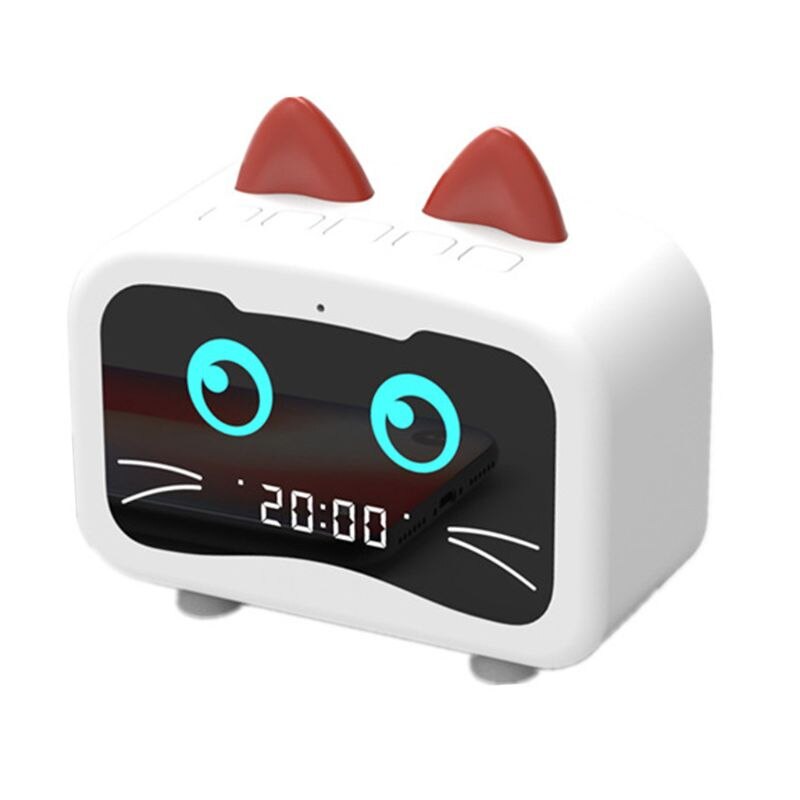 Bluetooth White Cat Alarm Clock