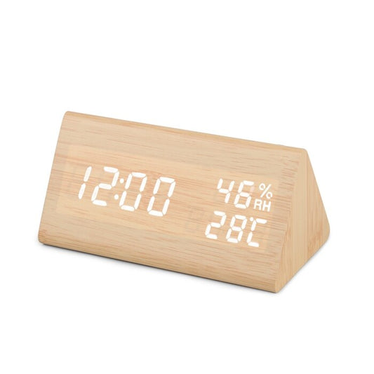 Prism light wood alarm clock