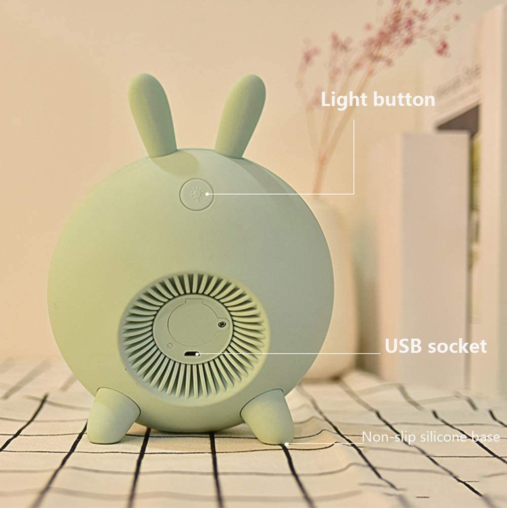 Rabbit Alarm Clock Small LED Night Lights - Dimensions of 15x15 CM