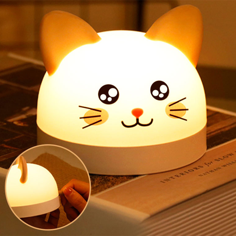 Children's LED Alarm Clock - Cat Electronic Night Light