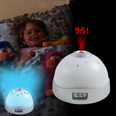 Radio despertador con proyector infantil.