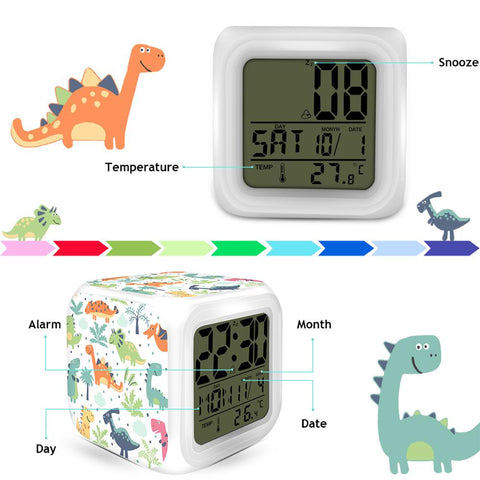 Cube Dinosaur Alarm Clock - Dimensions of 8x8 CM