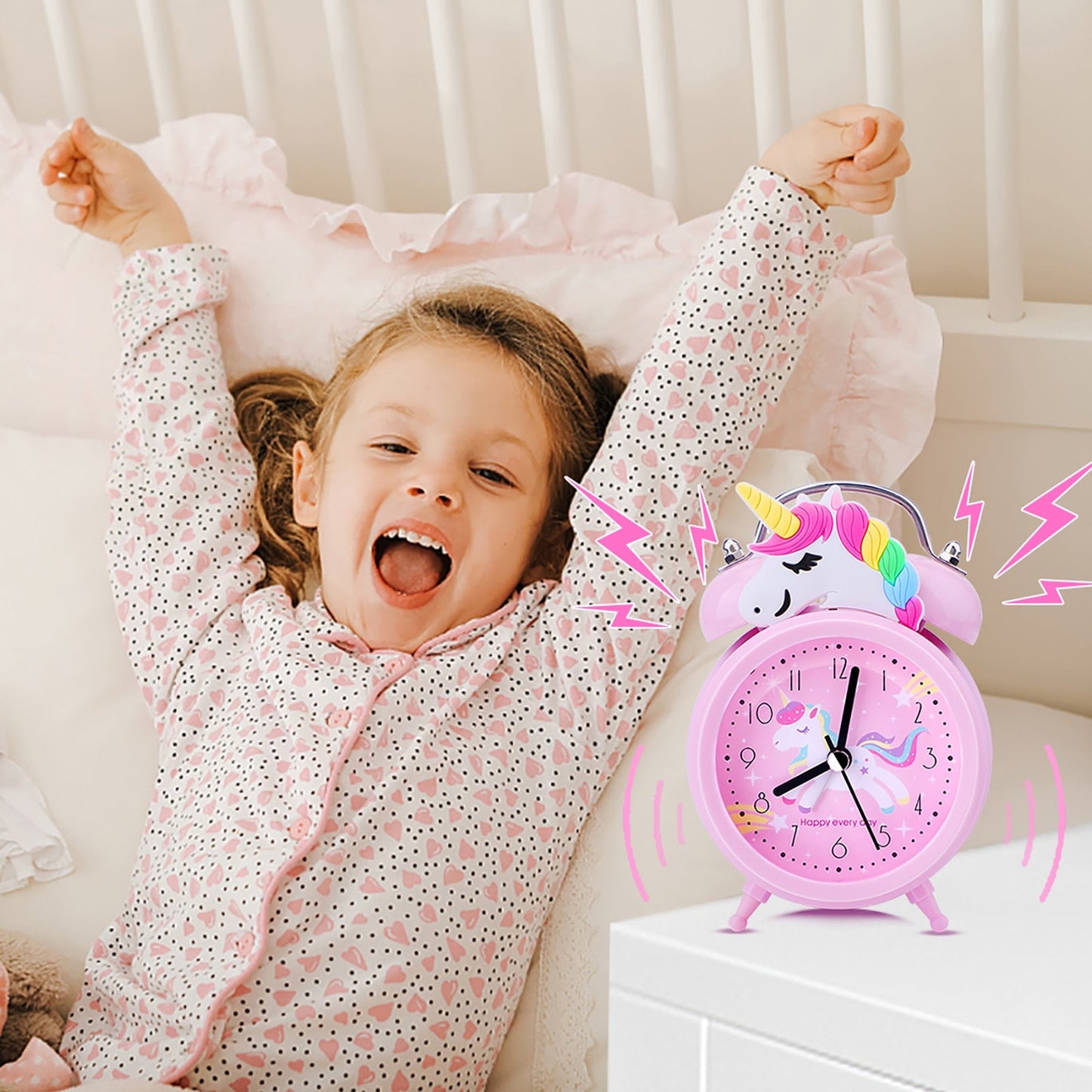 Unicorn alarm clock with needle