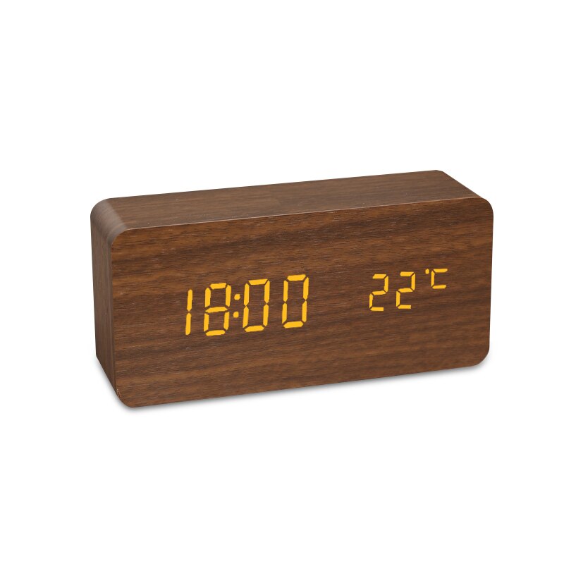 Despertador rectangular imitación madera
