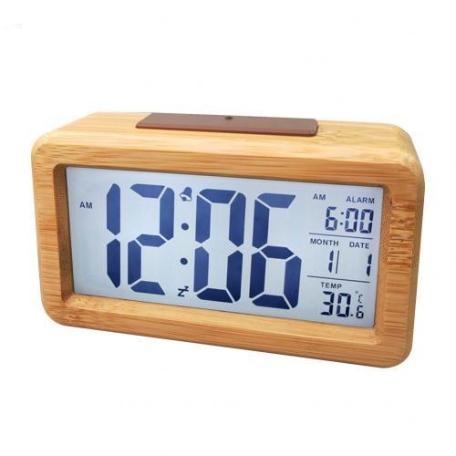 Wooden digital alarm clock