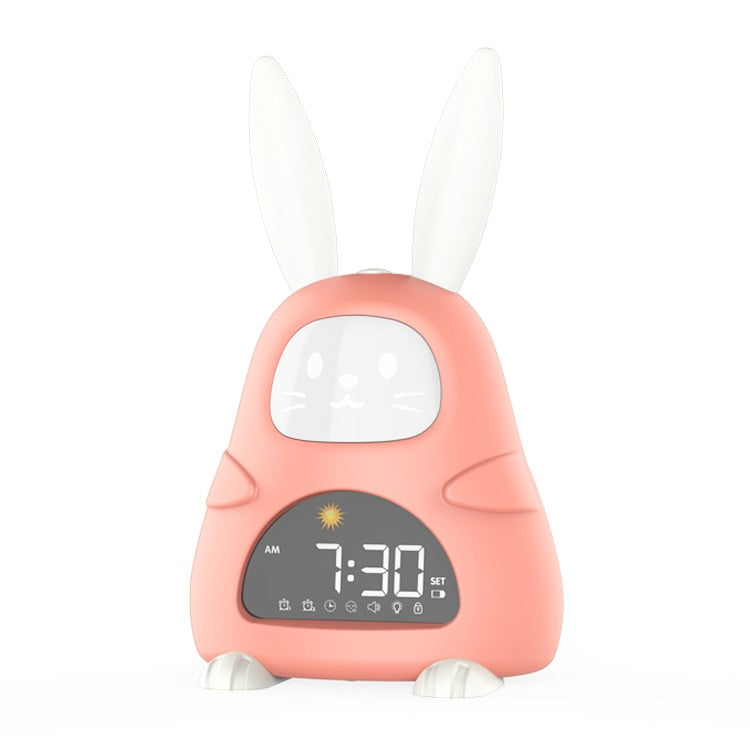 Digital Rabbit Alarm Clock Nightlight seven colors - Dimensions of 20x12 CM