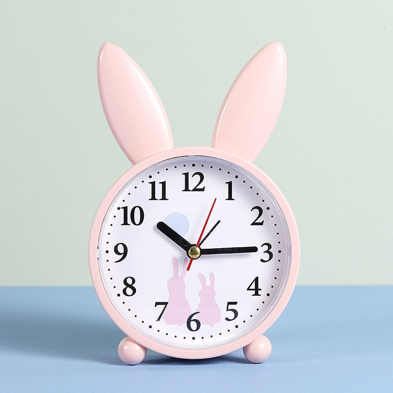 Simple Mute Children's Rabbit Alarm Clock - Dimensions of 16.5x11 CM