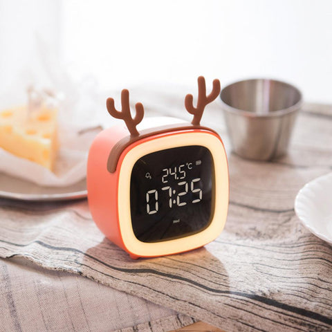 Deer Rabbit Reloj despertador digital Luz nocturna LED