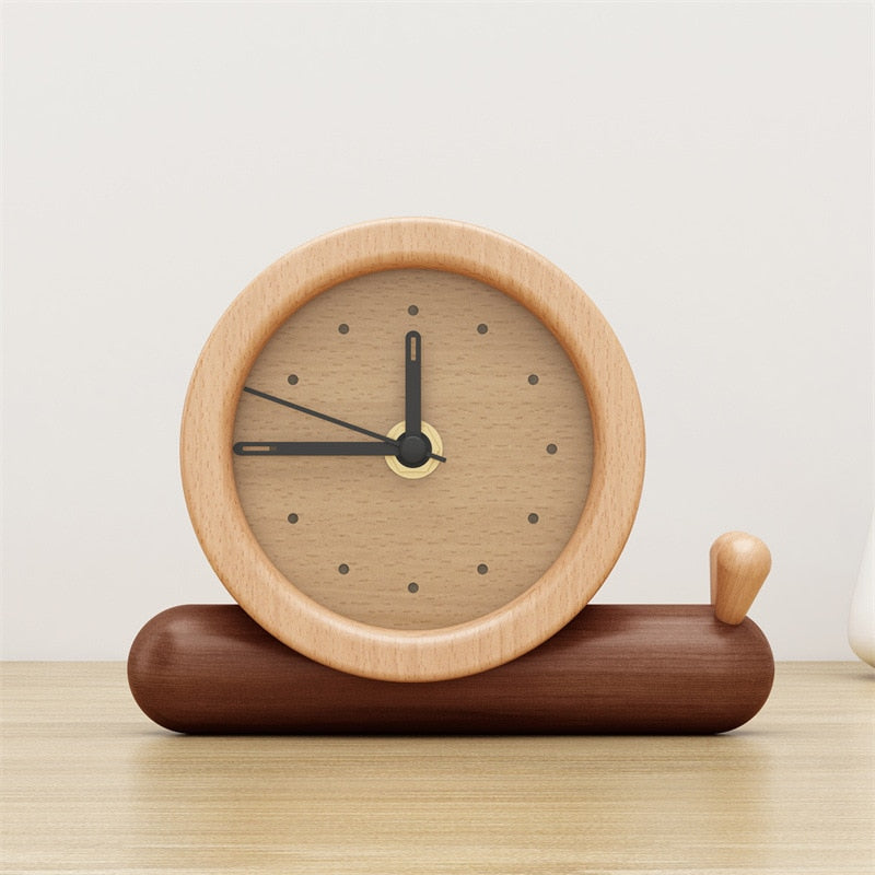 Analogue Wooden Cat Alarm Clock