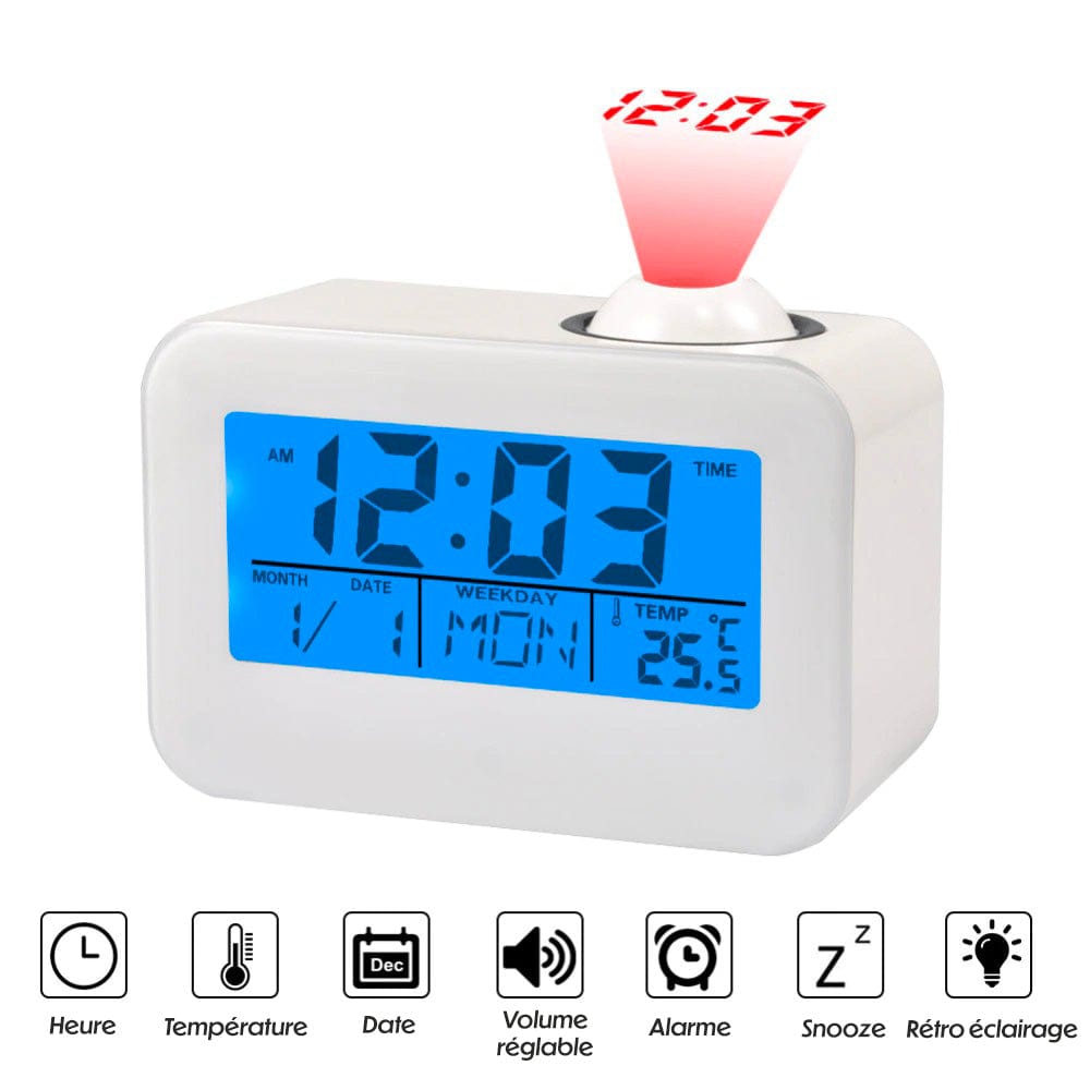 Alarm Clock Projector Calendar and Temperature