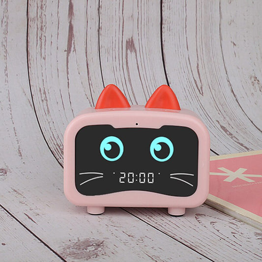 Cute Pink Cat Alarm Clock Radio