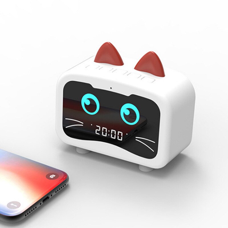 Cute Pink Cat Alarm Clock Radio