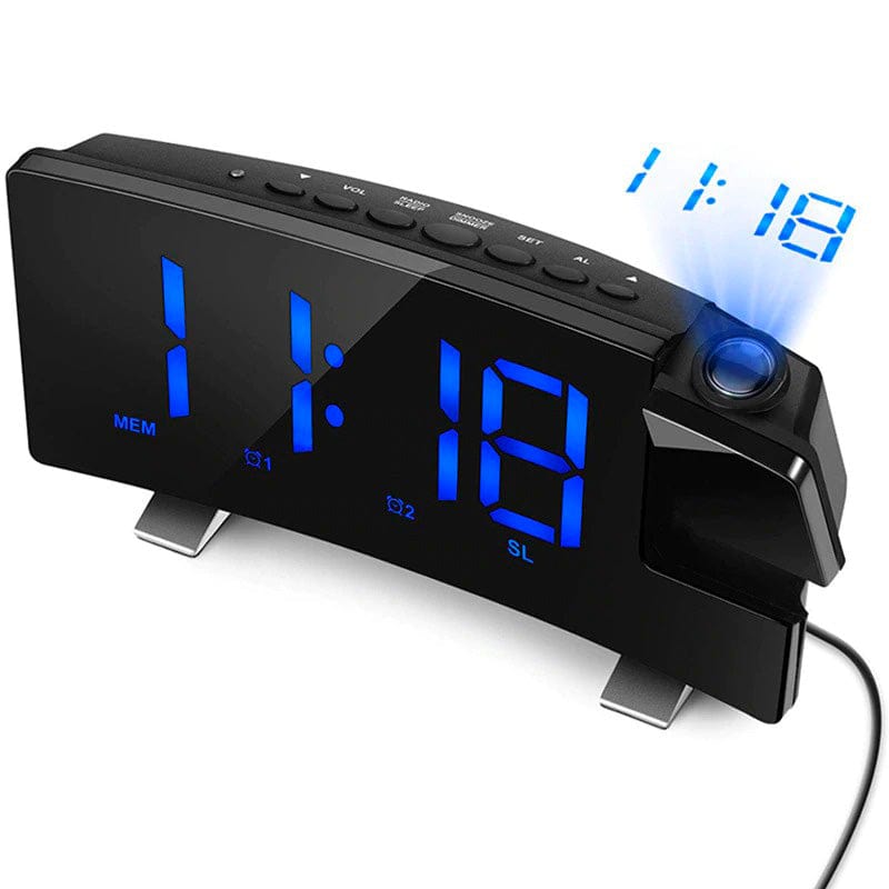 Alarm Clock Radio Curved LED Projector