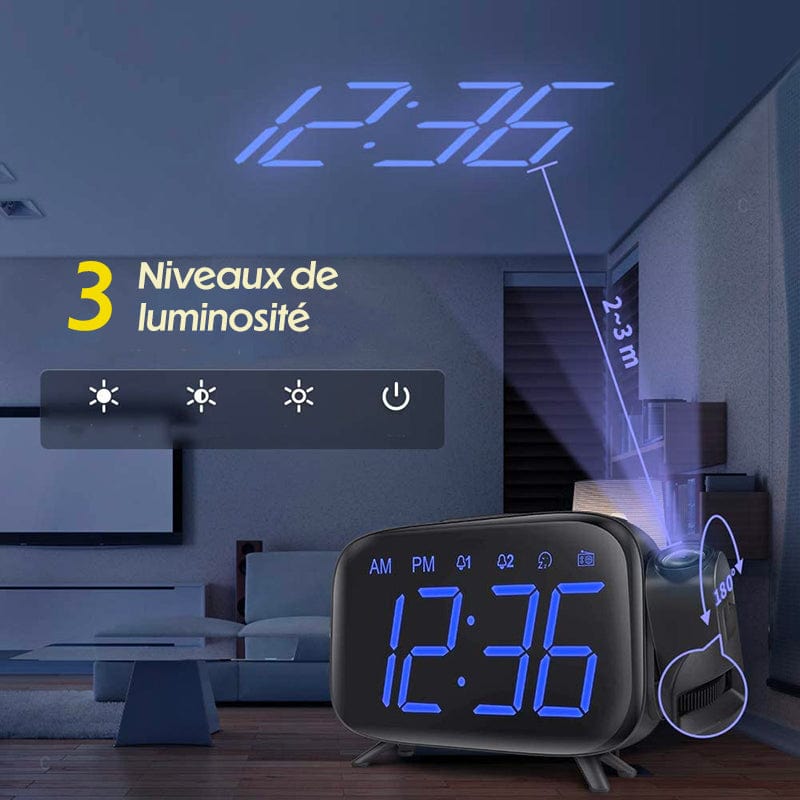 Radio Alarm Clock Projector Big Numbers