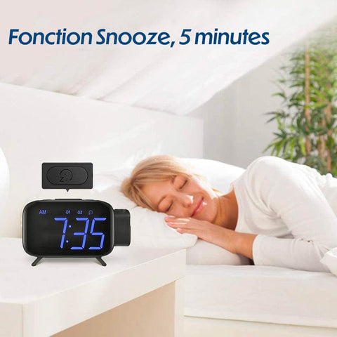 Radio Alarm Clock Projector Big Numbers