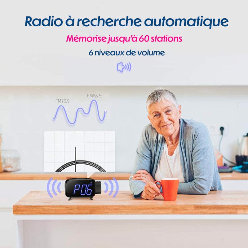 Radio Despertador Proyector Números Grandes