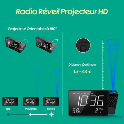Diseño Proyector Despertador Radio (Red)