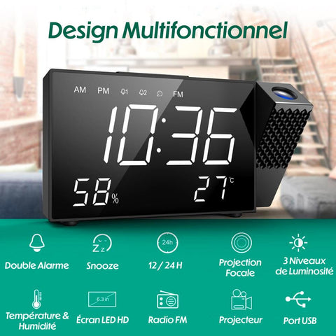 Design Projector Alarm Clock Radio (Mains)