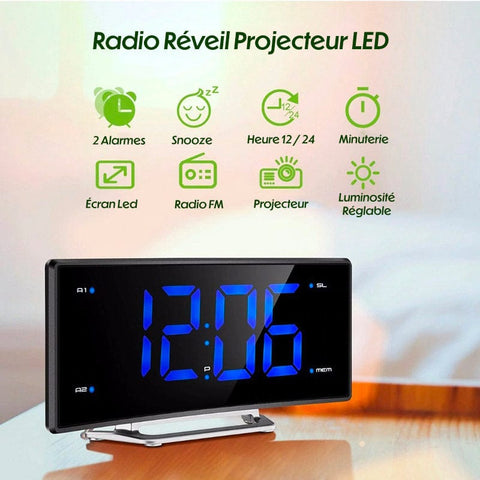 Despertador Radio Proyector Doble Alarma