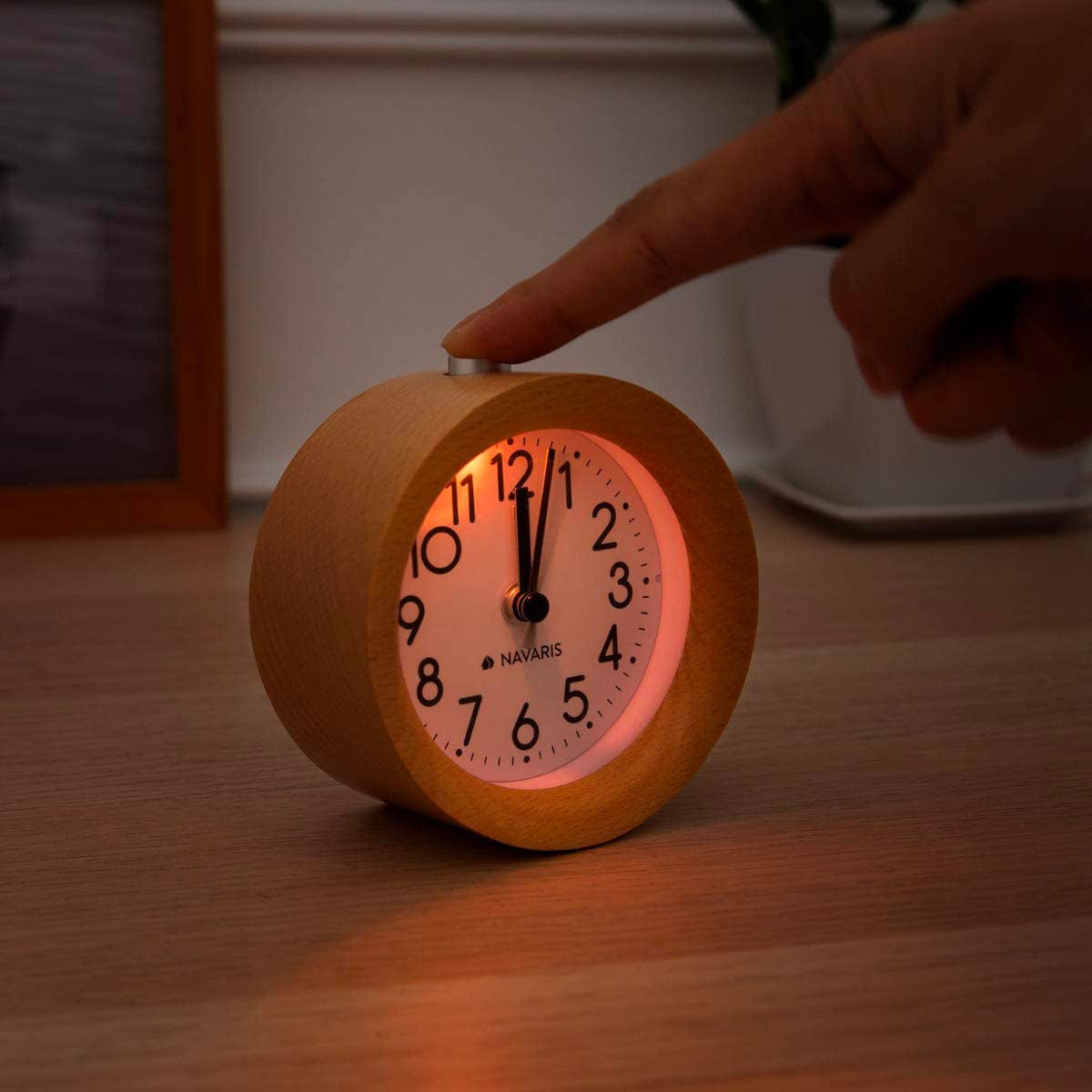 Vintage Wood Alarm Clock (Natural)