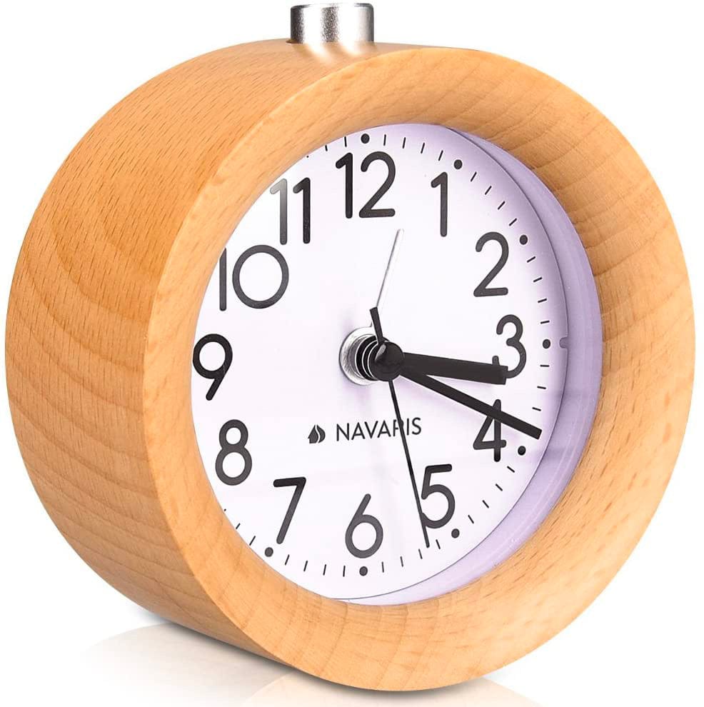 Vintage Wood Alarm Clock (Natural)