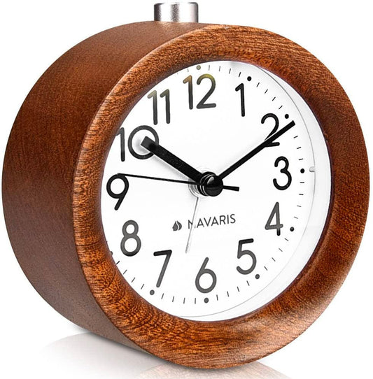 Vintage Needles Wooden Alarm Clock