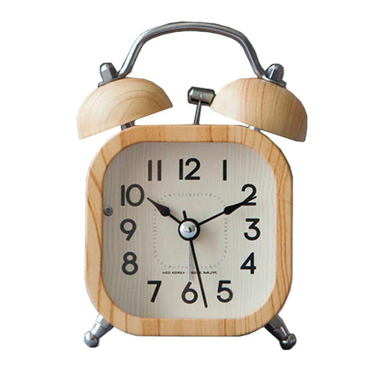 Natural Wood Alarm Clock - Double Bell