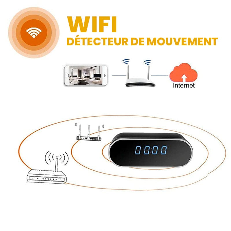 Connected Alarm Clock WIFI Spy Camera