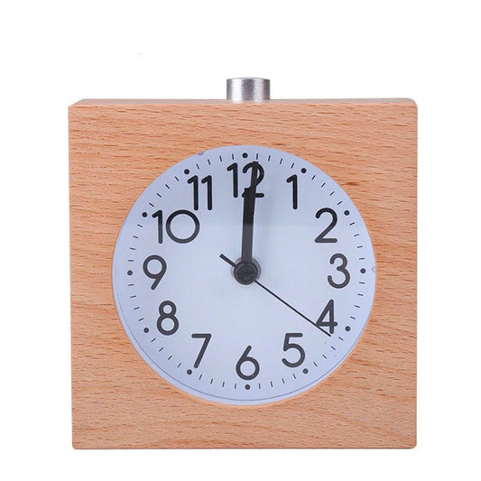 Reloj Despertador Cuadrado de Madera - CUADRADO