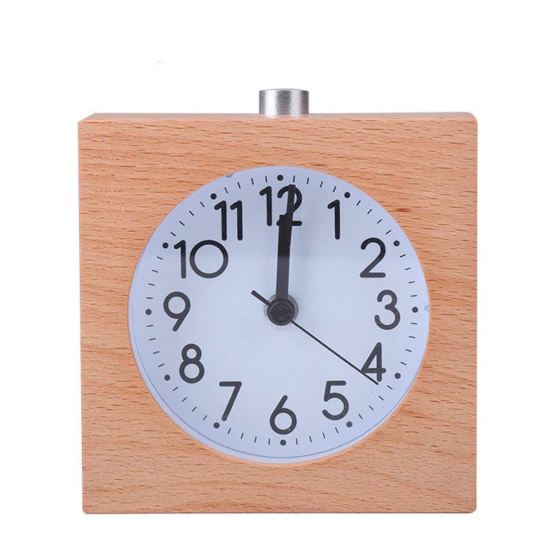 Square Wooden Alarm Clock - SQUARE