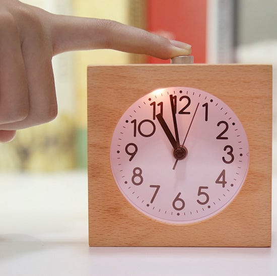 Square Wooden Alarm Clock - SQUARE