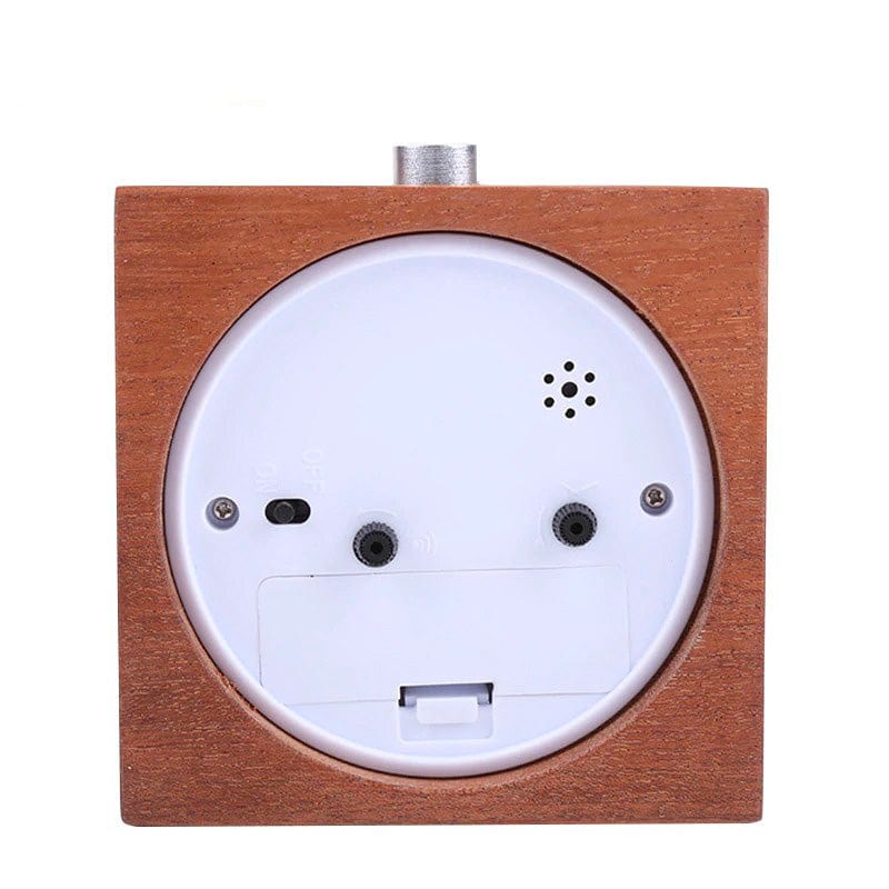 Square Wooden Alarm Clock - SQUARE