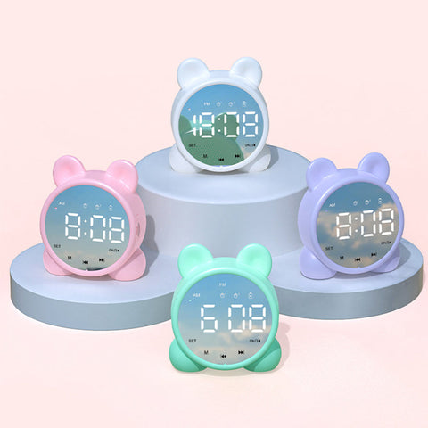 Adorable reloj despertador luminoso con forma de gato conectado 