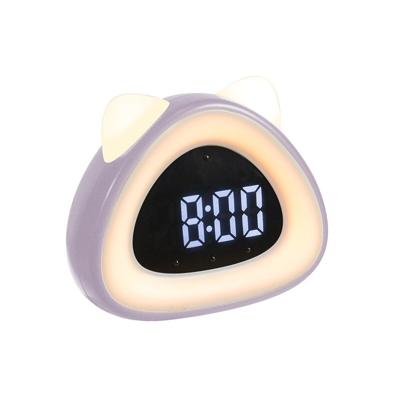 Reloj despertador de gato luminoso moderno