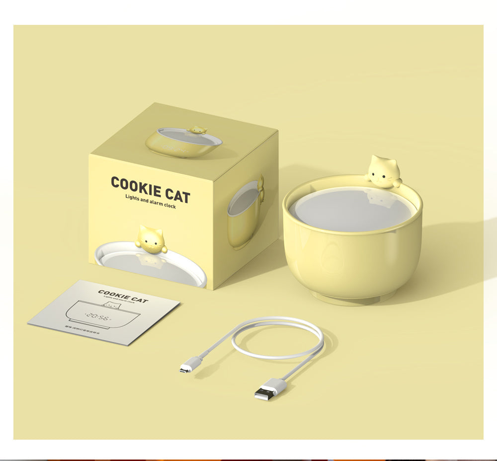 Réveil Chat Tasse Veilleuse -Cookie Cat