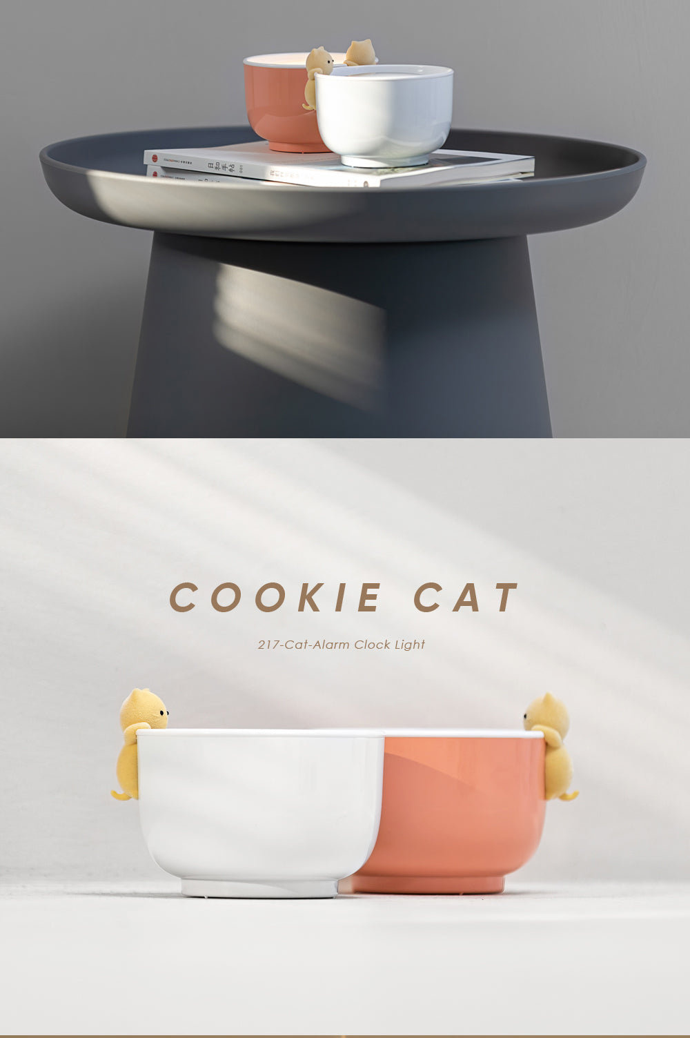 Alarm Clock Cat Mug Nightlight -Cookie Cat