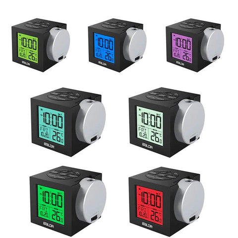 Reloj despertador con proyector LED cubo