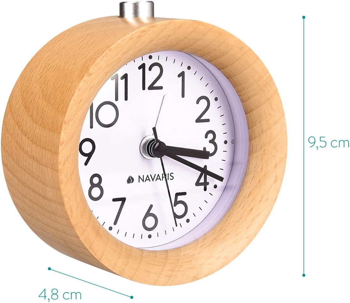 Vintage Wood Alarm Clock (Natural)